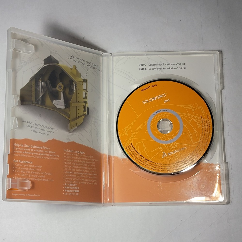 SolidWorks 2012 DVD Kit Software Discs Replacement 32 Bit 64 Bit Engineering