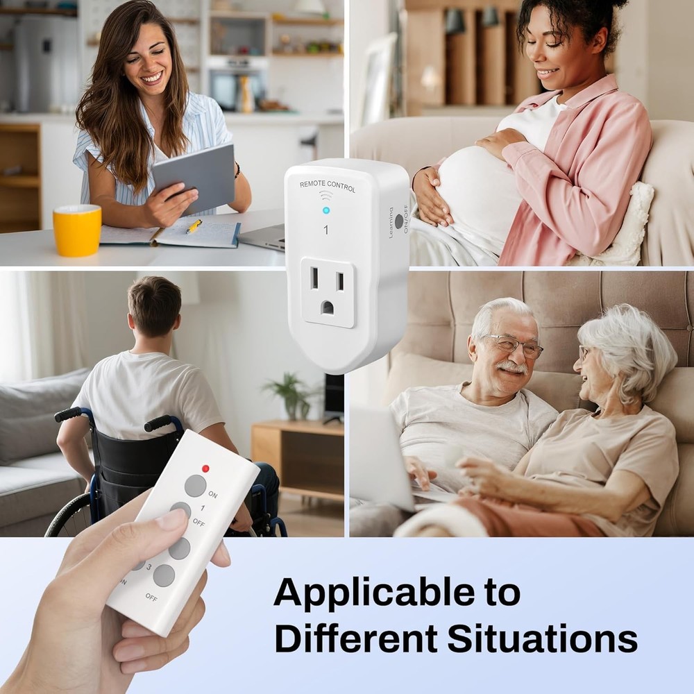 Wireless Remote Control Outlet Electrical Switch for Lights, Fans, Christmas