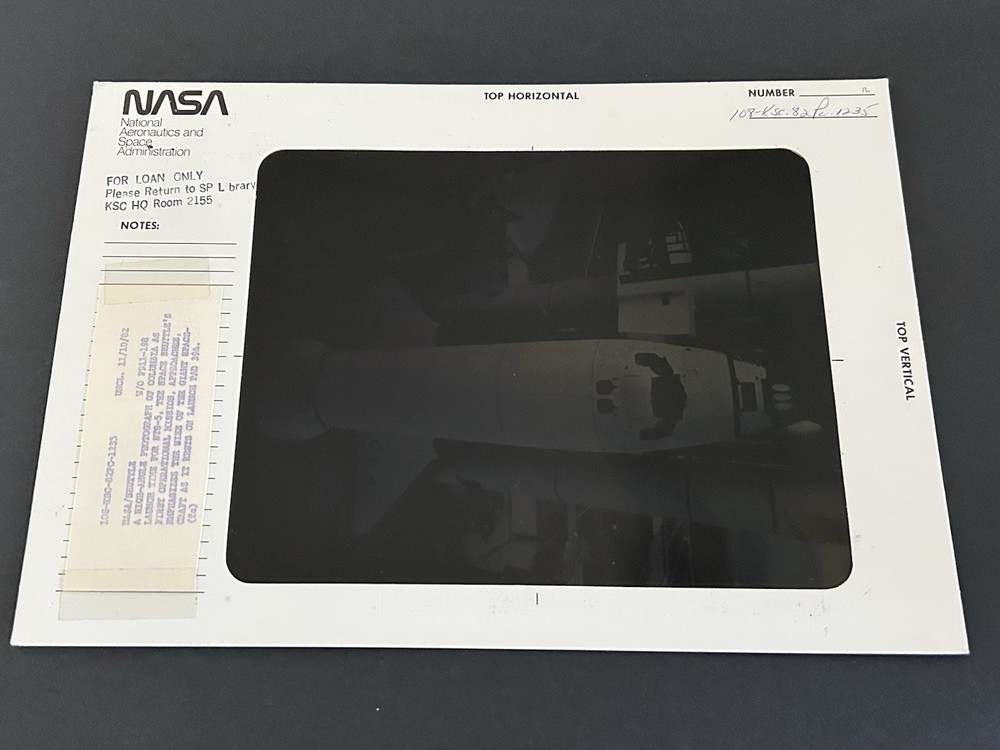 1982 NASA KSC Space Shuttle Columbia STS-5 Launch Time Presentation Transparency