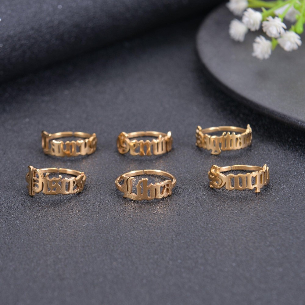 Pendantify Personalized Zodiac Sign Ring | Custom Celestial Personalized Zodiac