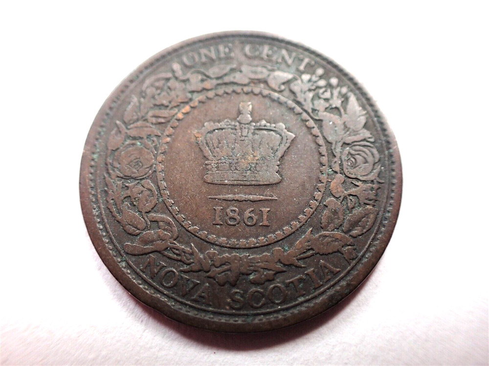 1861 NOVA SCOTIA ONE CENT VICTORIA COIN