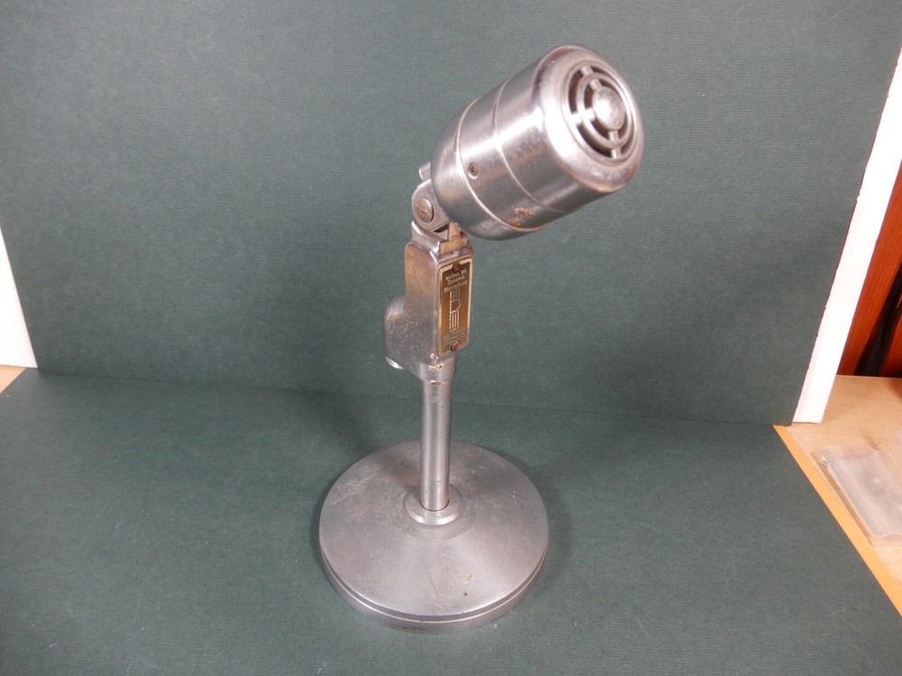 Pierce Model 85 Dynamic Microphone with Stand in Good Working Condition