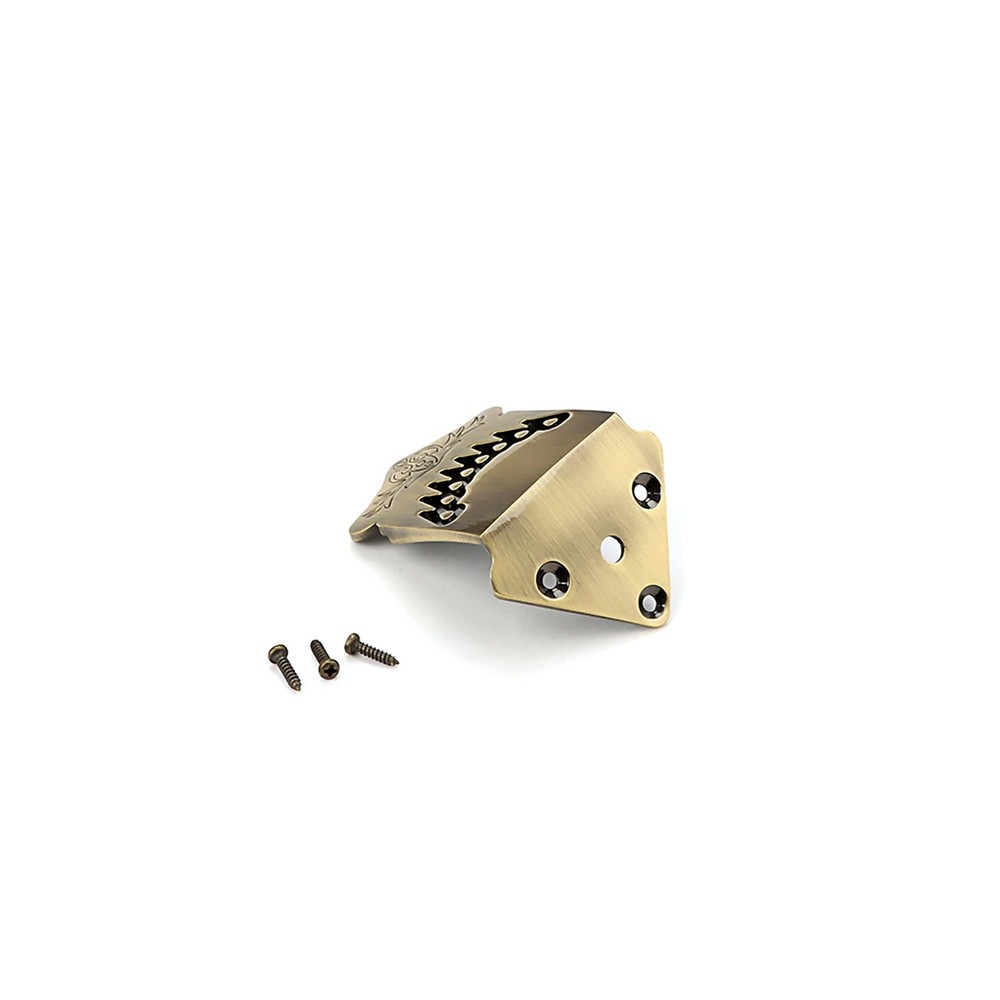 8 String Mandolin Tailpiece Feather Pattern Metal Bronze Color Mandolin