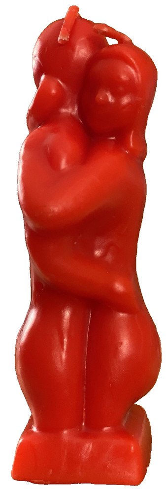 5 Inch Red Hugging Lovers Figure Candle
