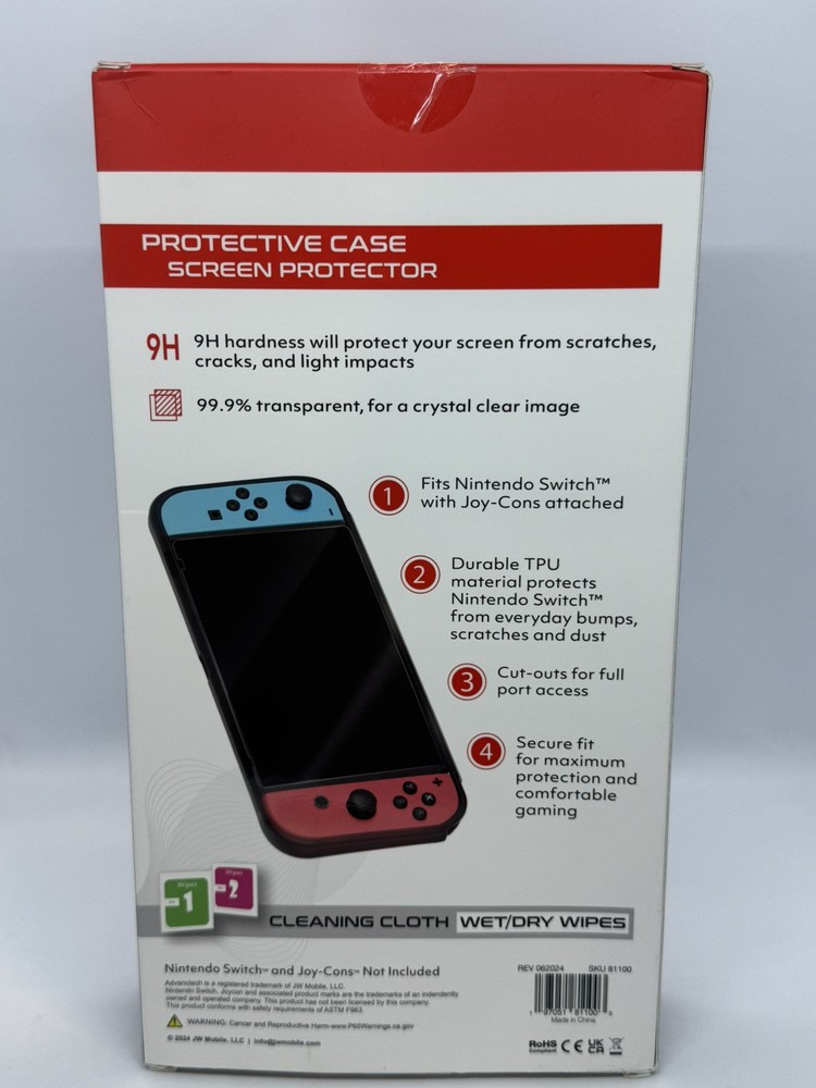 Advanctech Protective Case And Screen Protector For Nintendo Switch