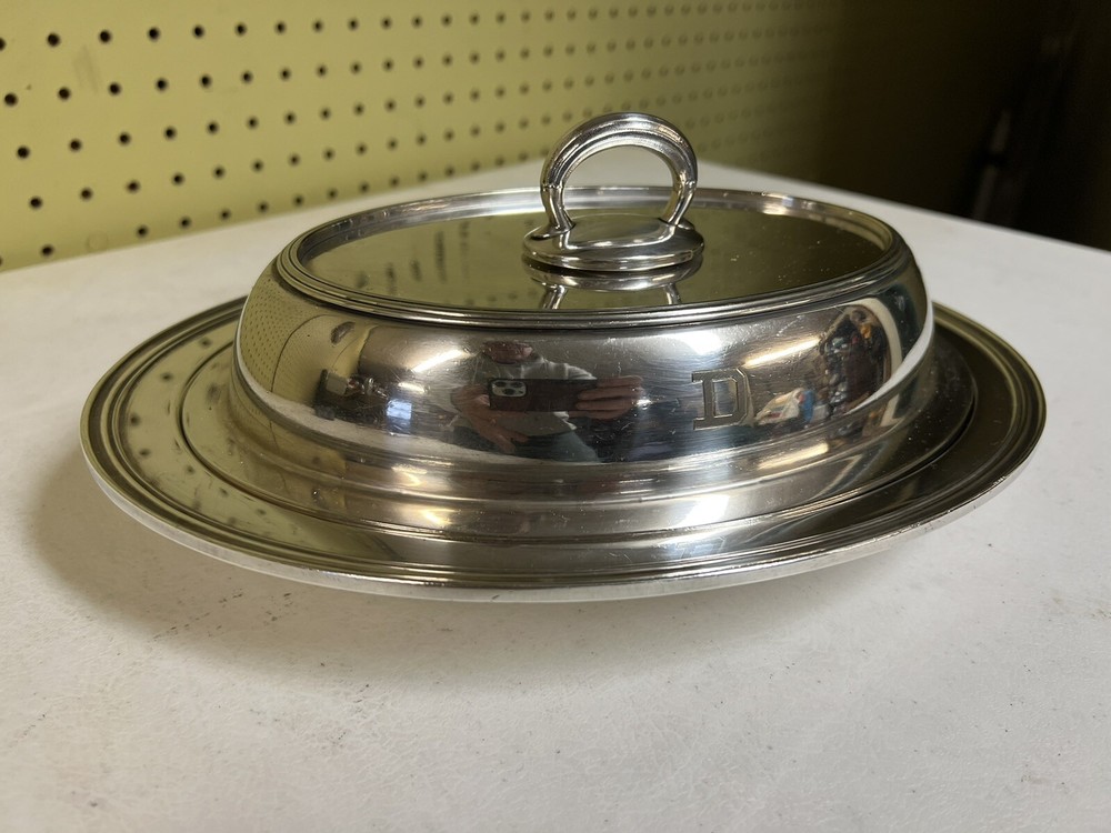 Crescent Silverware Co. Silverplate Serving Dish Covered Antique 4057P Dartmouth