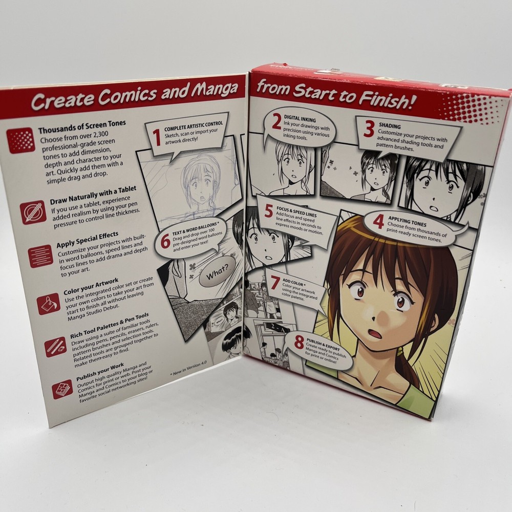 Manga Studio Debut 4 COMPLETE PC & Mac Anime Comic Graphic Novel Cartoon Creator