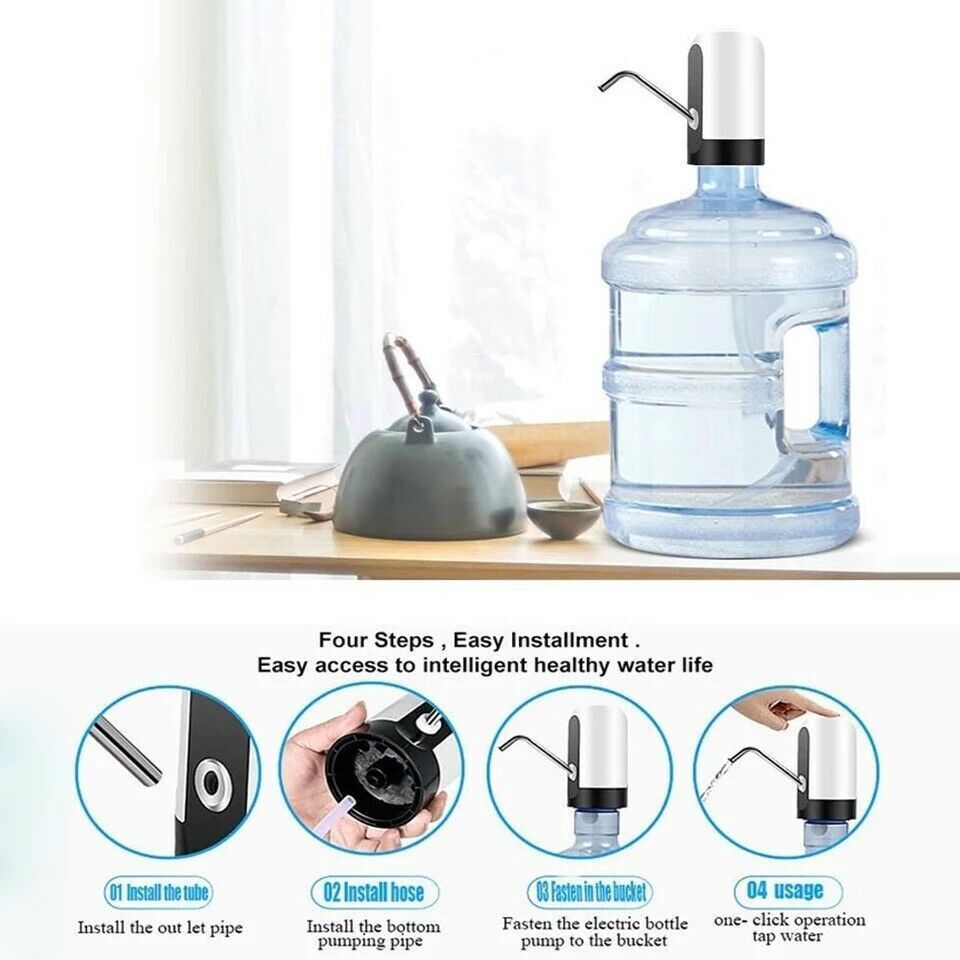 5 Gallon Water Bottle Switch Pump Electric Automatic Jug Dispenser USB Charging
