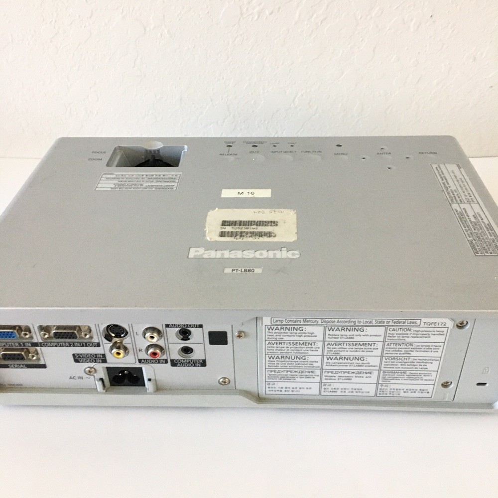 Panasonic PT-LB75 LCD Projector 1362 Hours with Cords - No Remote