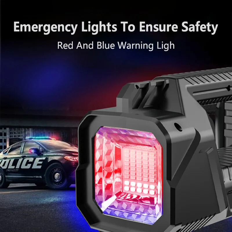 Extra Large Solar Flashlight Rechargeable Searchlight Long Range Carry Torch