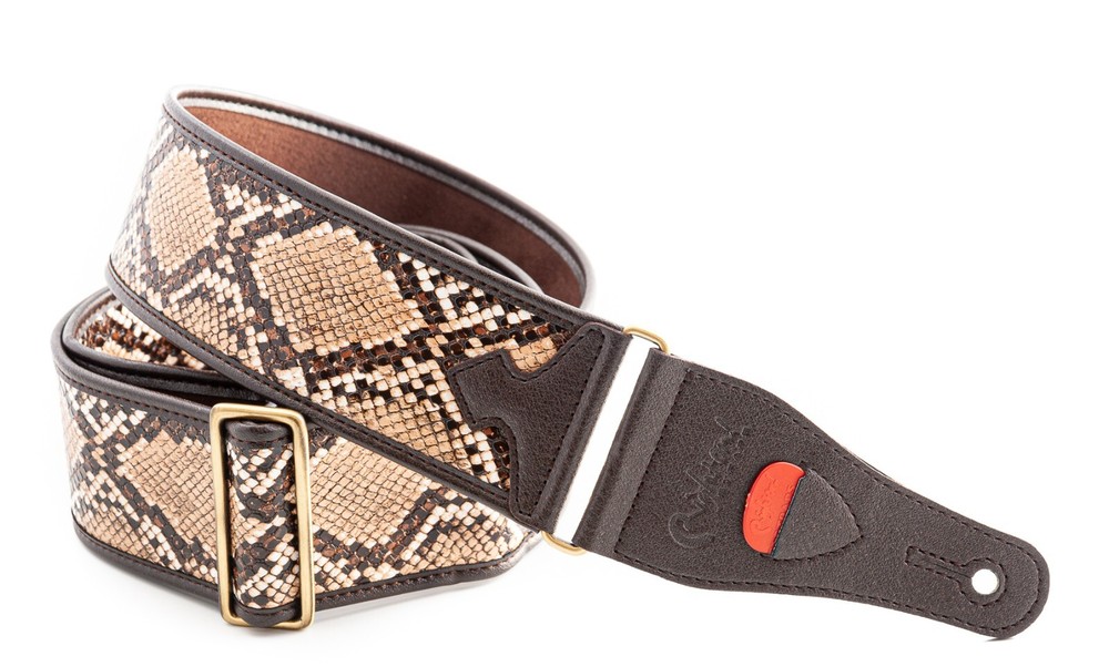 RightOn! Talisman Snake II Beige Guitar Strap