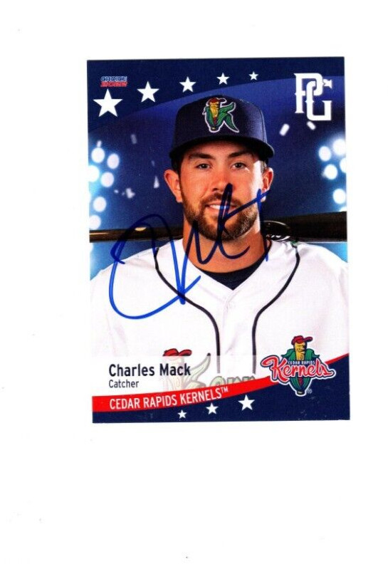 Charles Mack signed autograph 2022 Cedar Rapids Kernels baseball card c