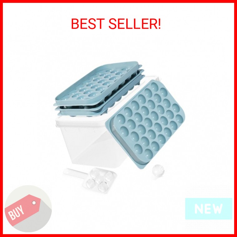 Ice Cube Trays with Lid and Bin, 0.8 IN Small Round Ice Cube Mold - Easy Release