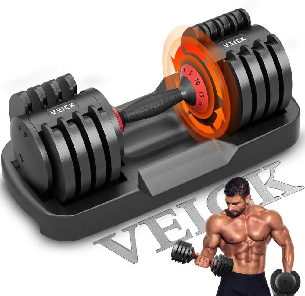 Adjustable Dumbbells Set Quick Change Weights Anti Slip Handle Home Gym Workout