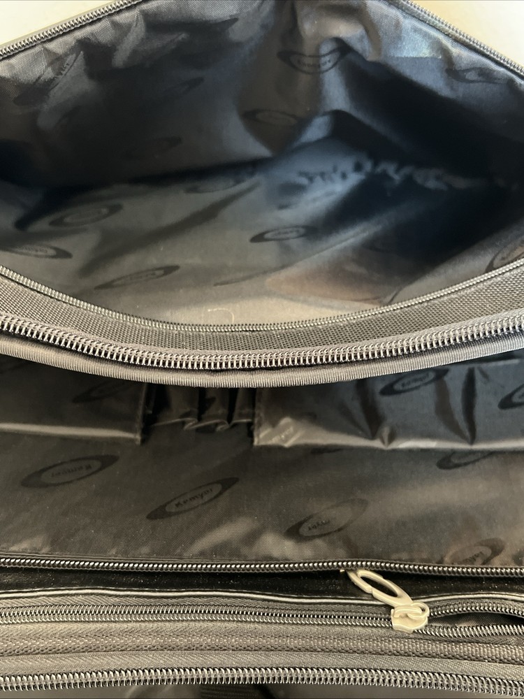 Kemyer Black Briefcase Carry On Handle Padded Strap Compartments Large