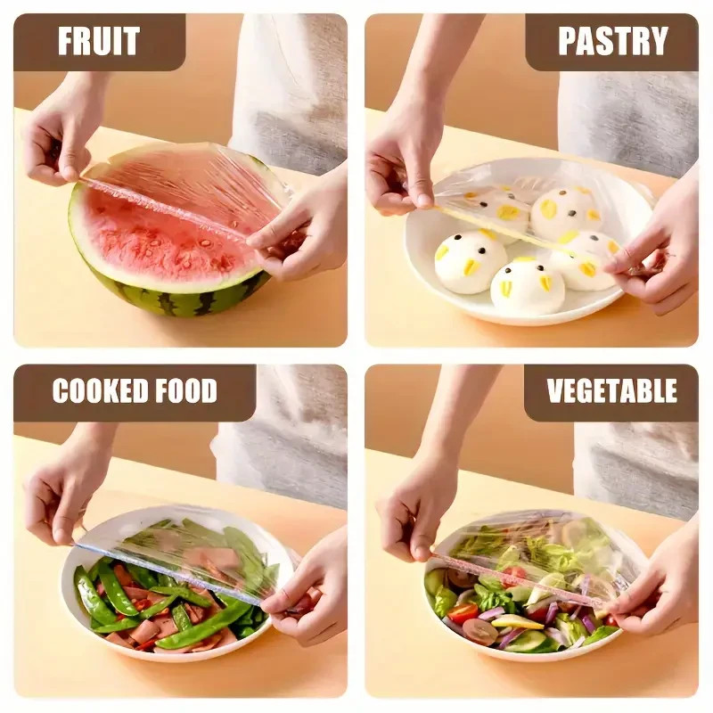 300 PCS LARGE ELASTIC FOOD DISH COVERS - NEW