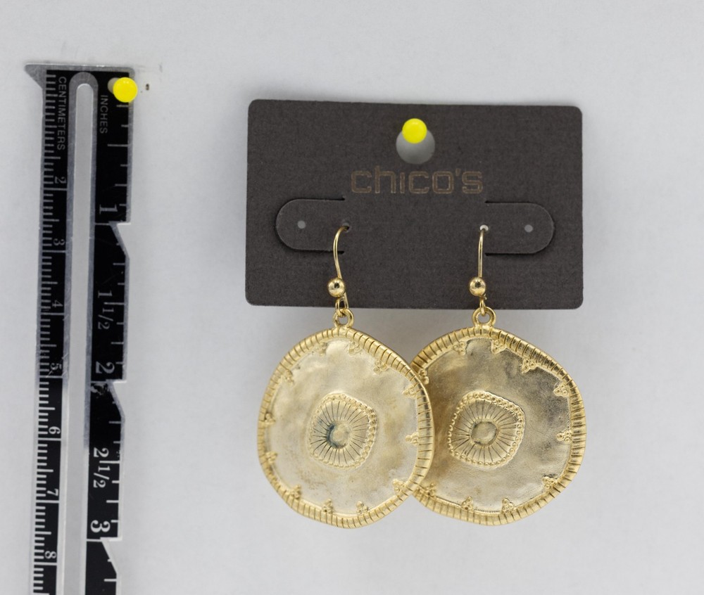 Chico's Gold-tone Sunburst Dangle Earrings New