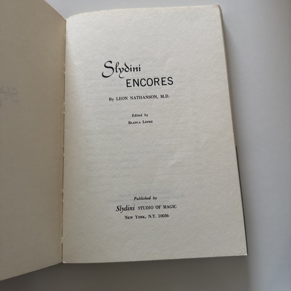 SLYDINI ENCORES by Leon Nathanson. OOP. Rare Signed