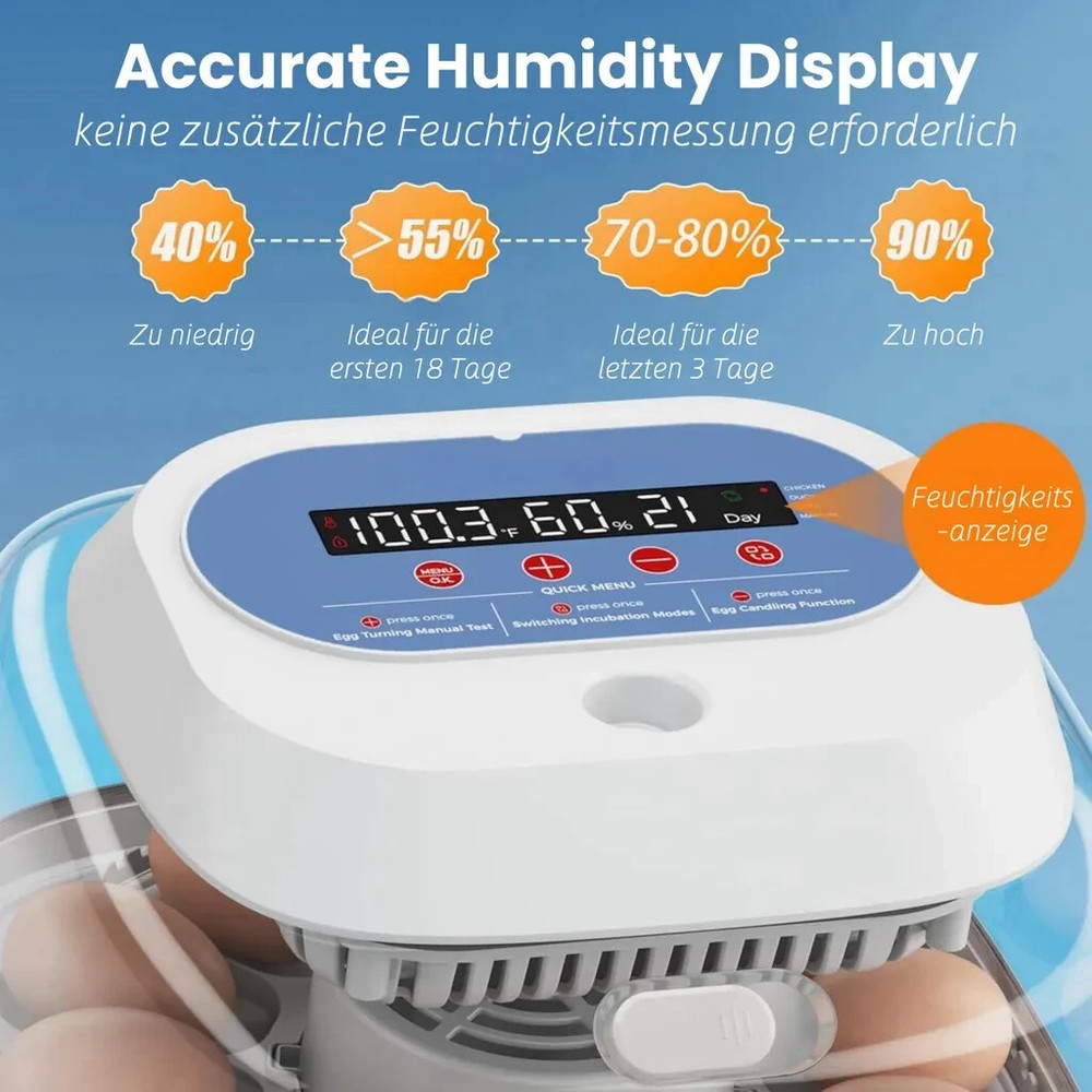 12/24 Eggs Incubator Automatic Turning Chicken Hatcher Incubators Hatching Eggs