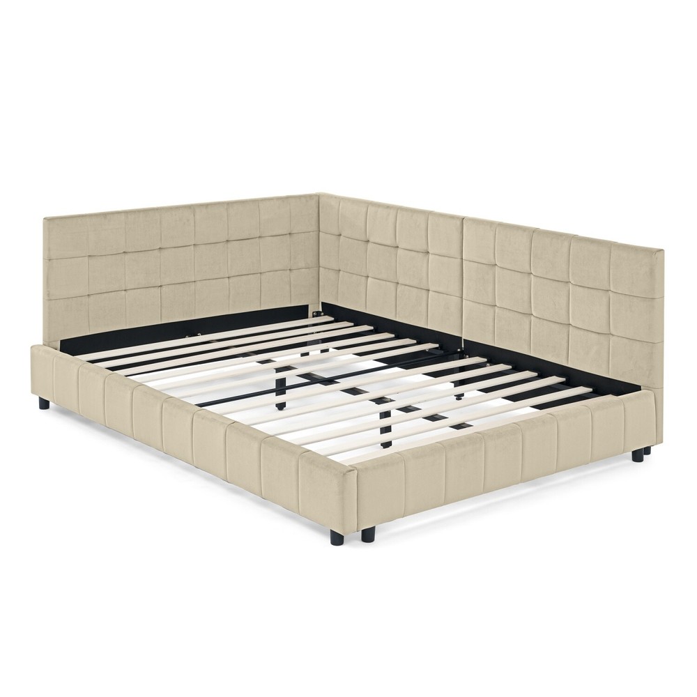 Full Size Daybed Upholstered Bed Frame Sofa Bed for Bedroom Multiple Colors US