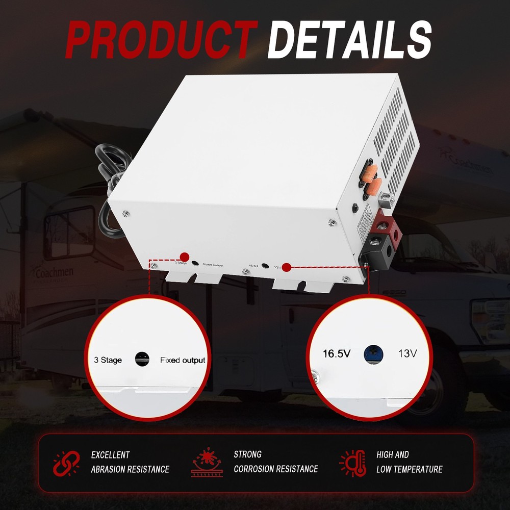 PM3-60-amp RV Converter 60 Amp 12V Power Converter Battery Charger w/ LED light