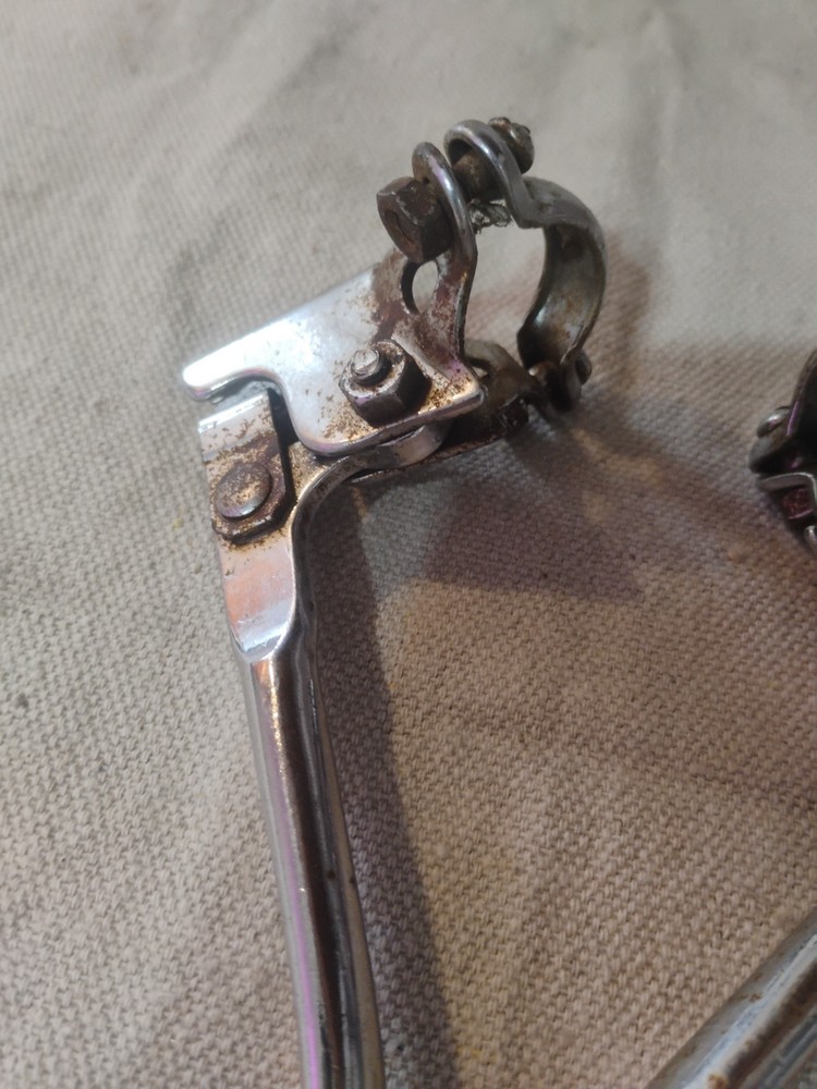 Vintage Unbranded Chrome Brake Levers Some Rust Fair Condition