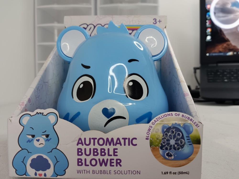 Care Bears Grumpy Bear Automatic Bubble Machine – Includes Bubble Solution