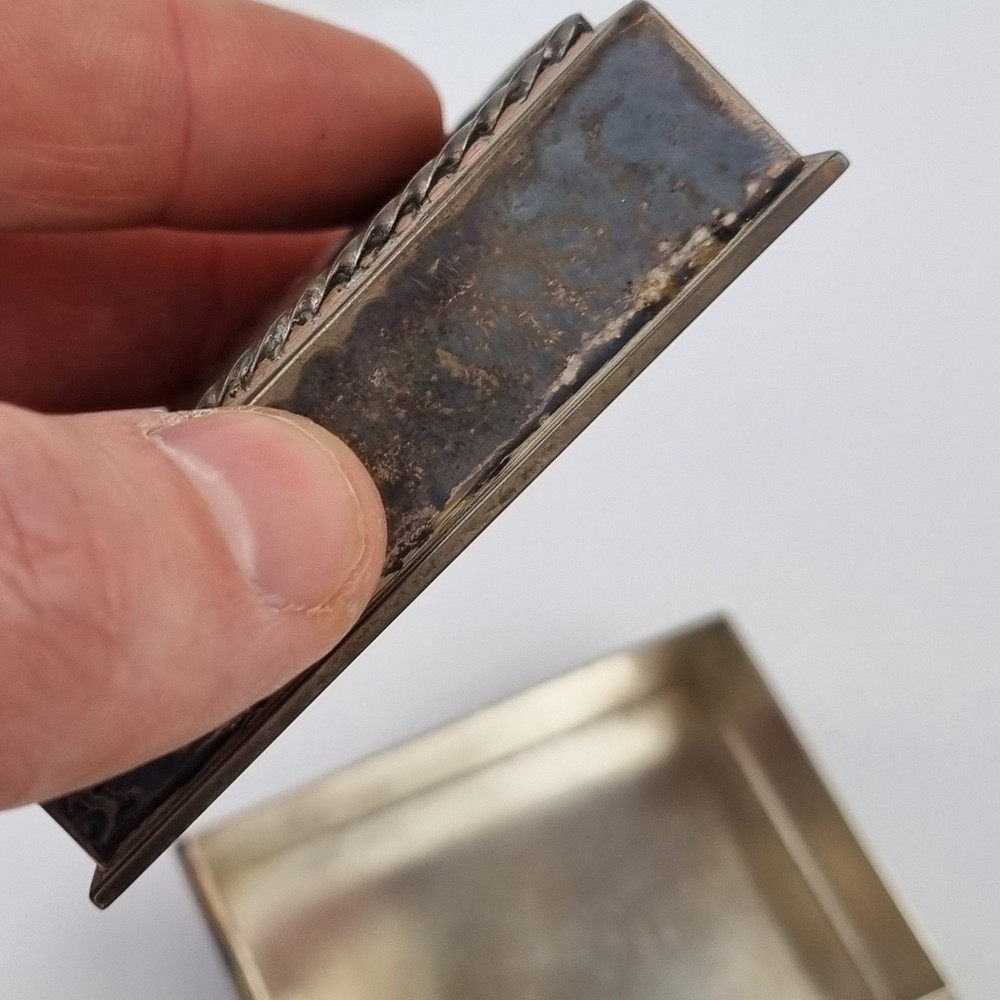 Vintage Solid Silver Box 6.5cm Wide London 1961 Leonard William Burt