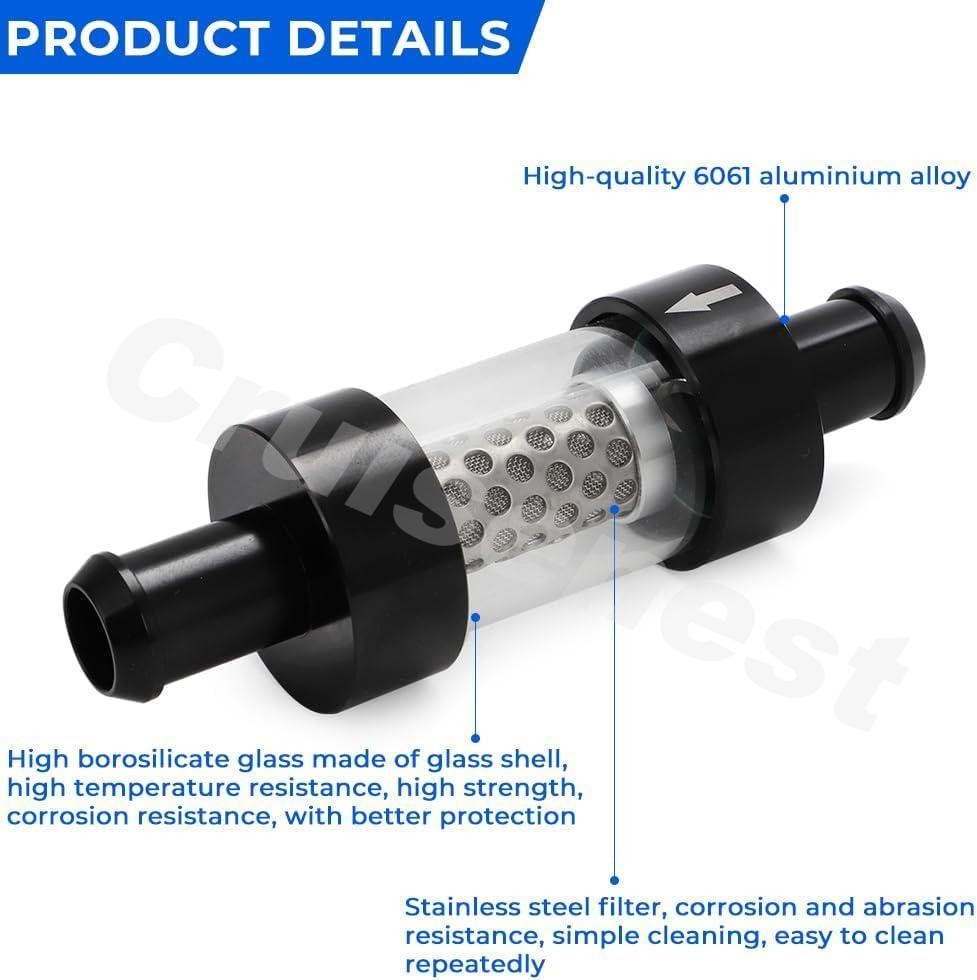 2x 5/8" Universal Filter Inline Heater Core Coolant Filter and Inspection System