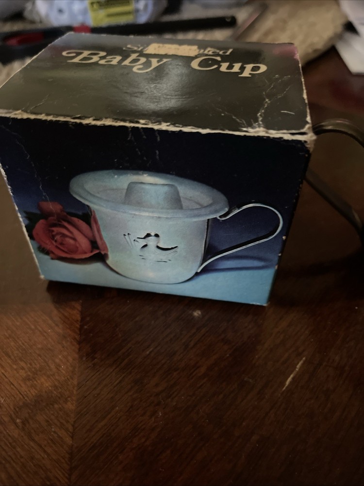 Vintage Silver Baby Cup Duck Embossed