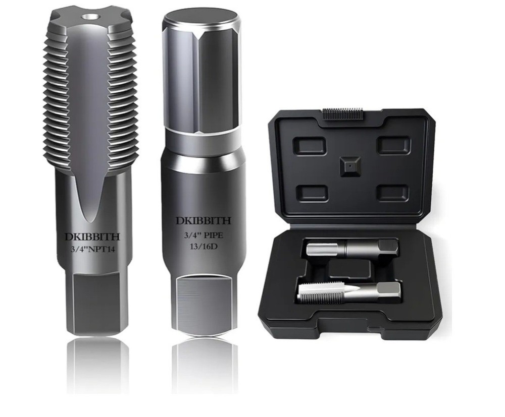 2 Piece 3/4" Pipe Extractor and NPT Tap, Broken Threads, Cut Threads, Rethread