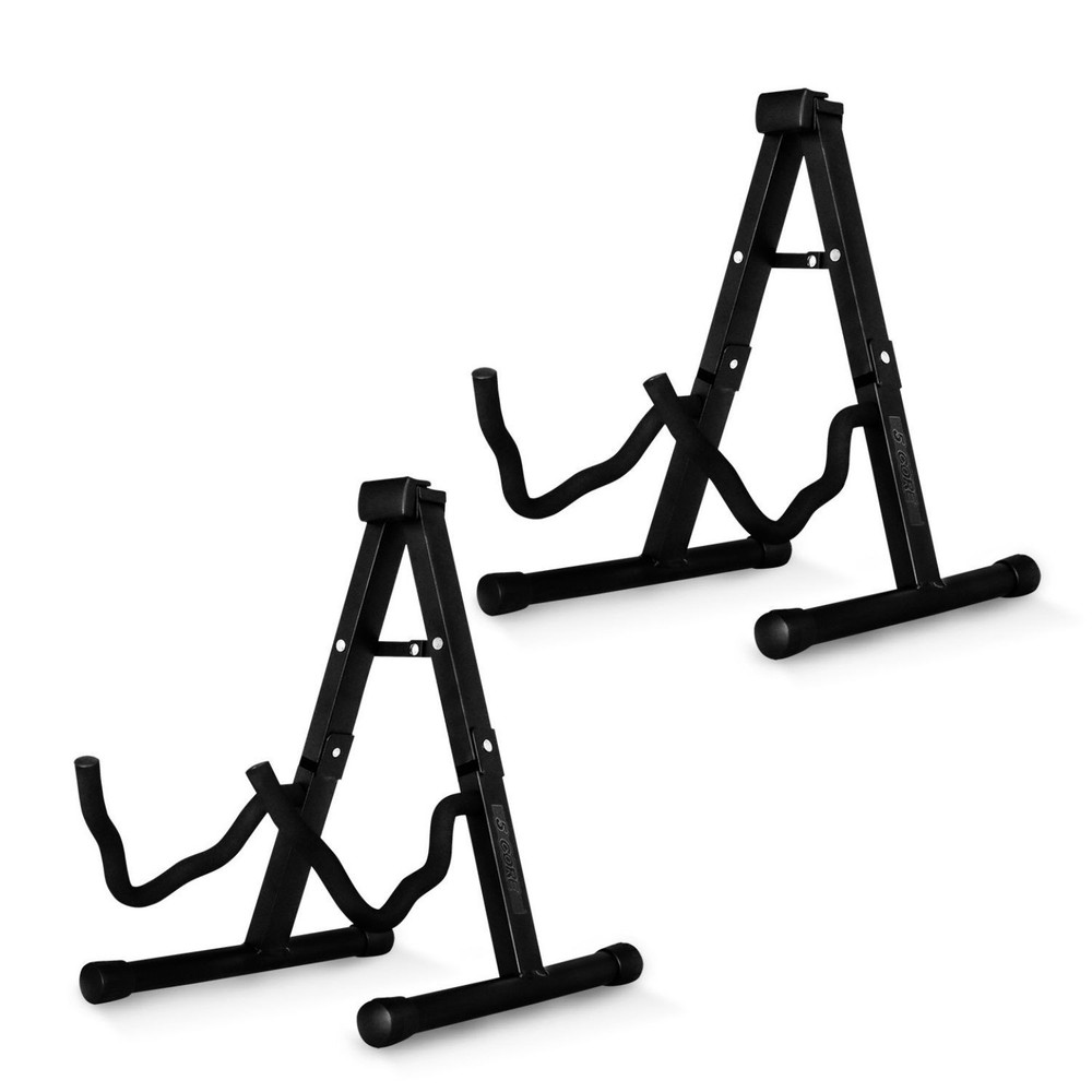 2PC A Frame Guitar Stand Foam Arm Non Slip Rubber Black