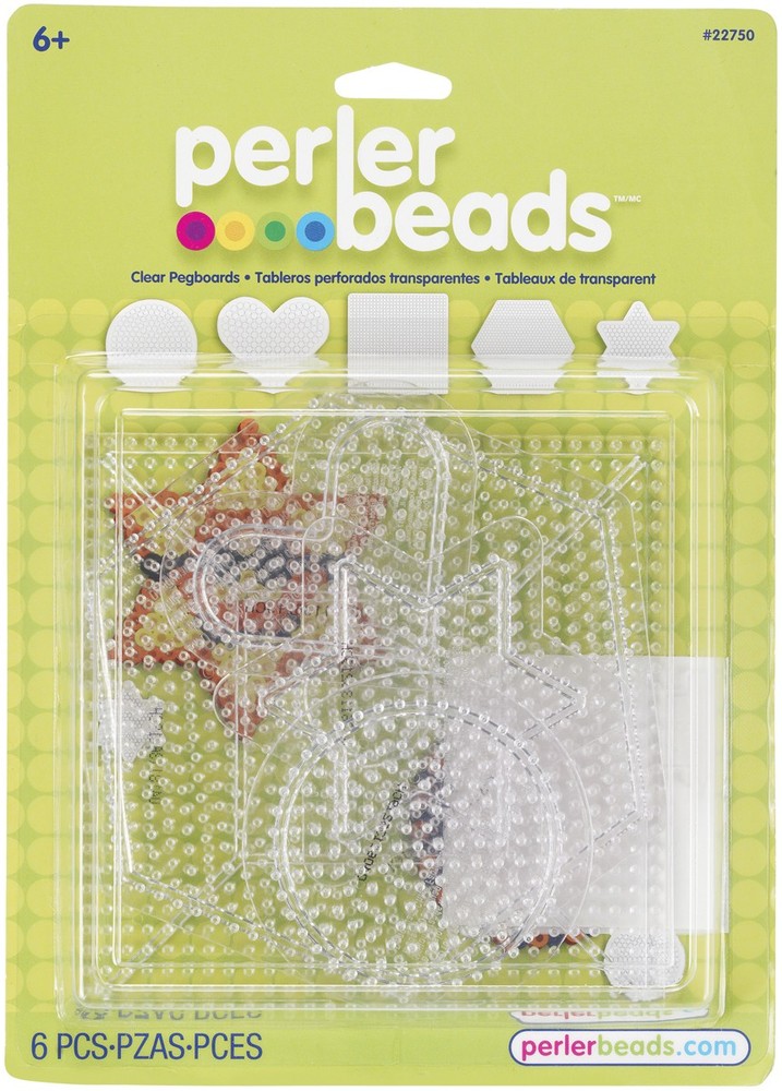 Perler Pegboards 5/Pkg-Assorted Clear Shapes