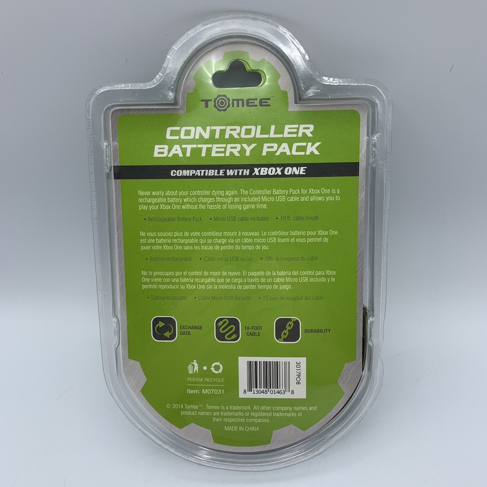 Tomee Controller Battery Pack & 10ft Charge Cable for Microsoft Xbox One Sealed
