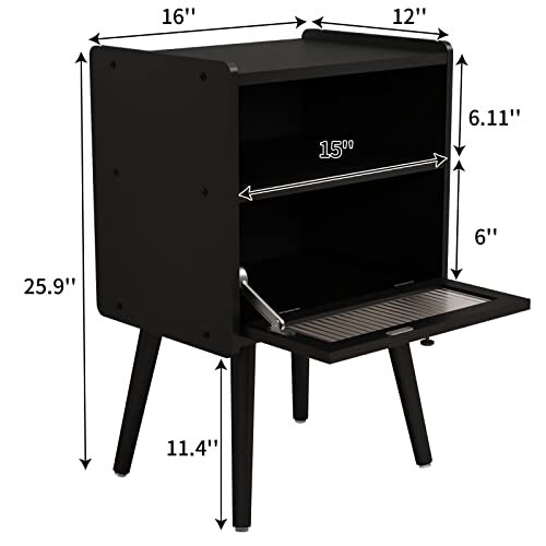 Mid Century Modern Nightstand, Side Table with Storage, Bedside Tables with