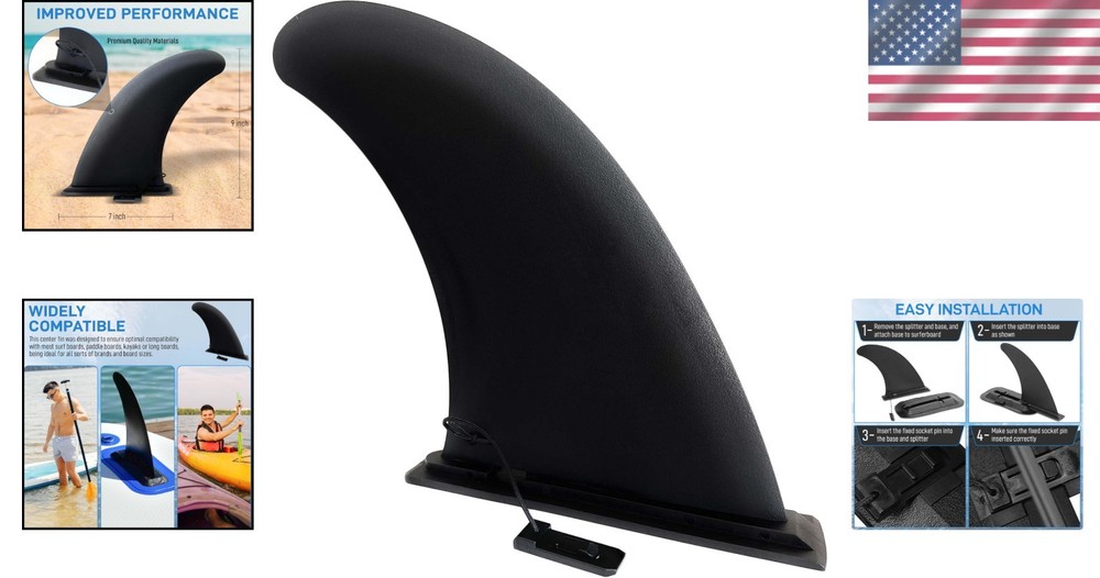 9” Inflatable Paddle Board Fin - Quick Installation, Maximum Stability