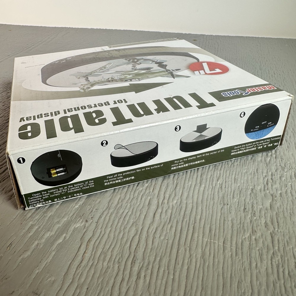 Master Tools 7” Motorized Display Turntable w/ Mirror Base 2-Speed Rotation NIB