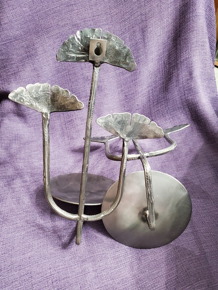 Two Gingko Leaf Design Sconces