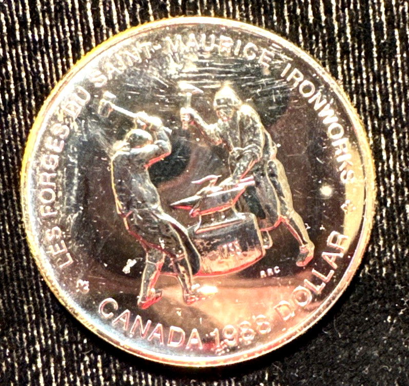 Canada 1988 silver proof dollar KM Gem BU