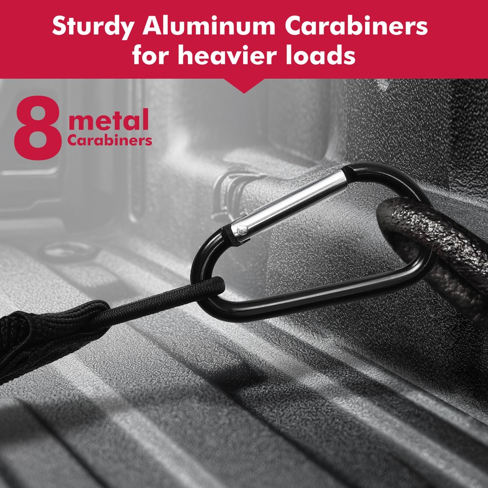 For Chevy Silverado 2013-2021 Single Layer Rear Trunk Elastic Cargo Net w/Hooks