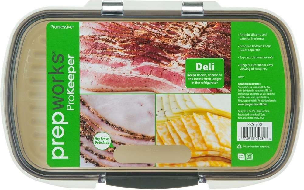 Rectangular Dishwasher Safe Deli Container with Silicone Seal & Grooved Bottom