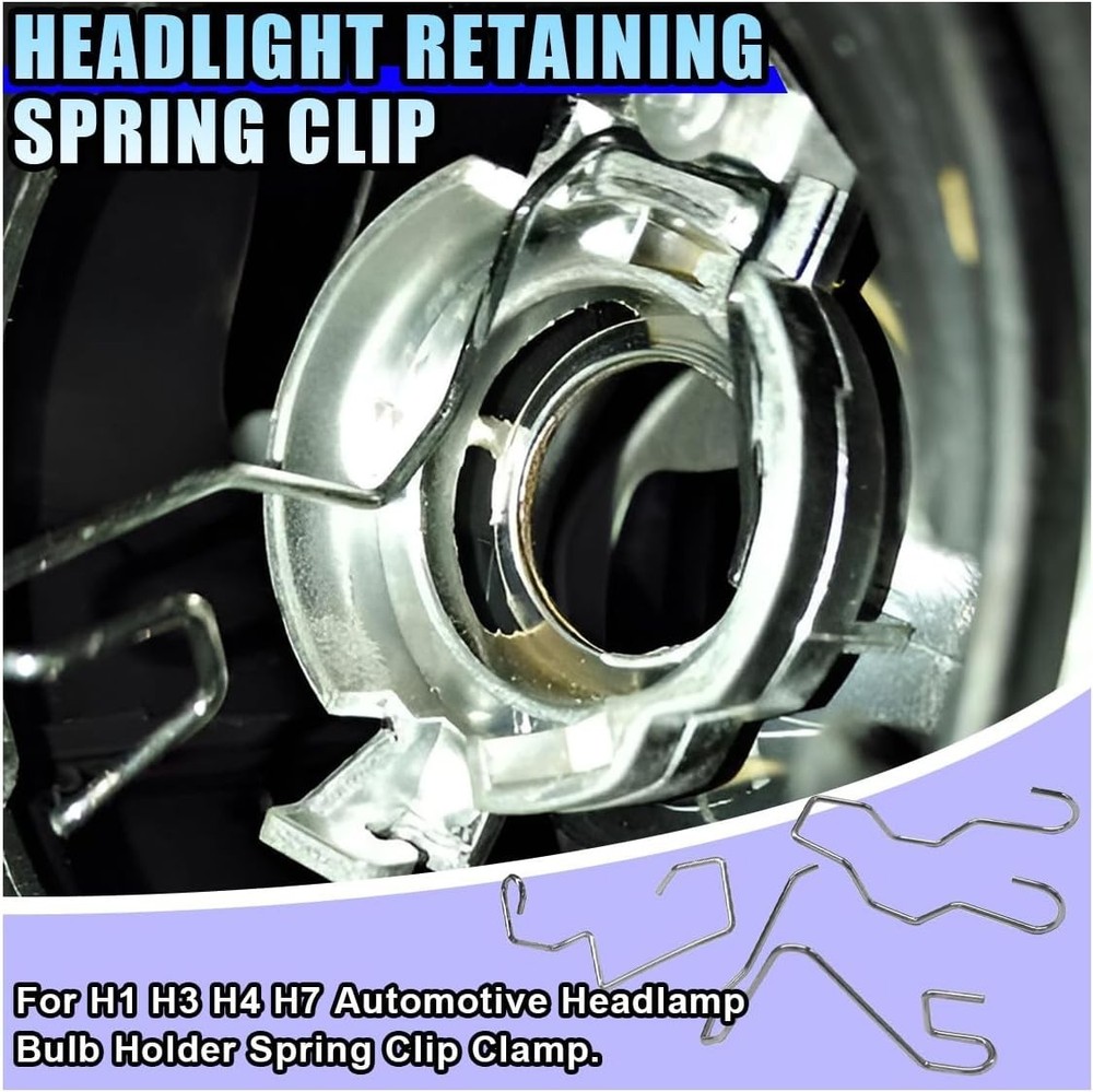24PCS Car Bulb Retaining Spring Clips, Headlamp Dip Bulb Hoder Car Headlight Cla