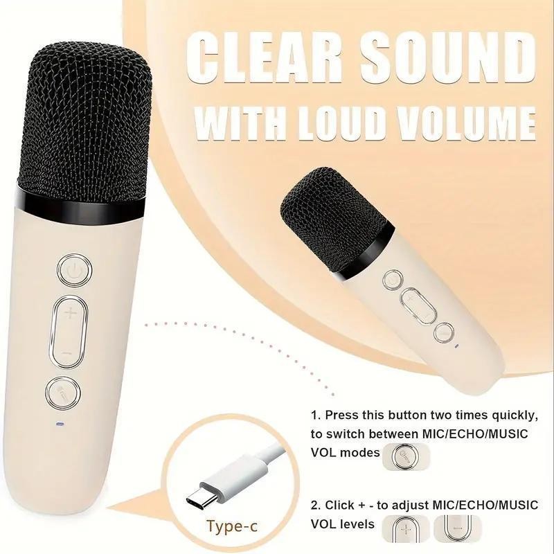 Mini Bluetooth Karaoke Microphone, Portable Wireless Singing Machine,Party Magic