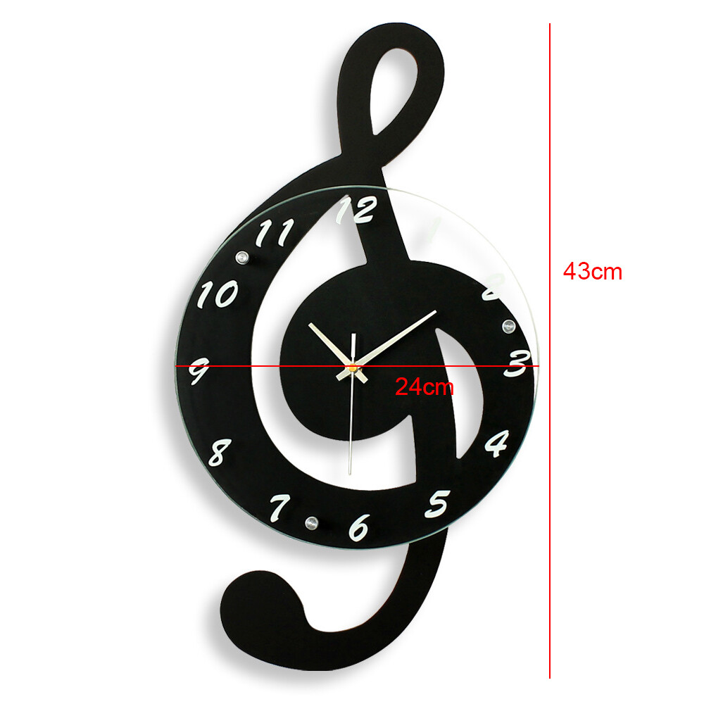 Silence Wall Watch Clock Musical Note Wall Clock Creative Office Home Decor USA