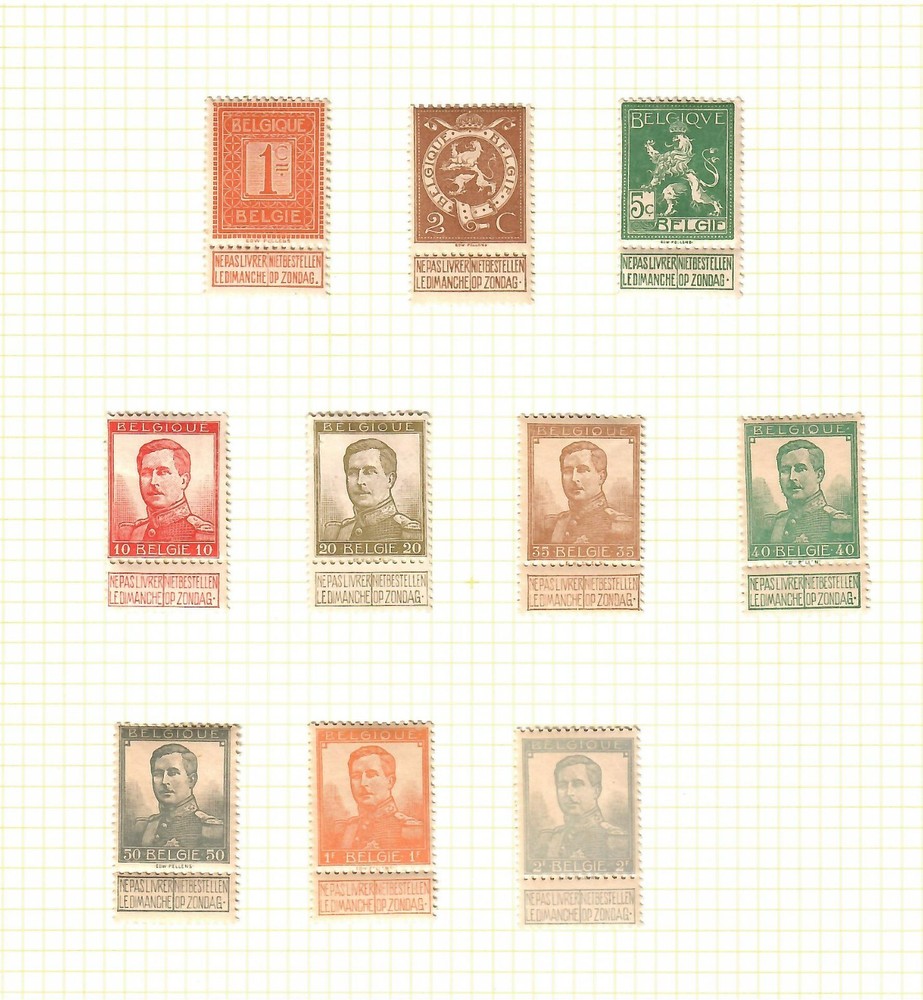 Belgium 1912 group with tabs used