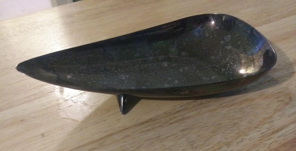 Reed & Barton Mid Century Modern Teardrop Silverplated #94 Candy Dish 7" Long