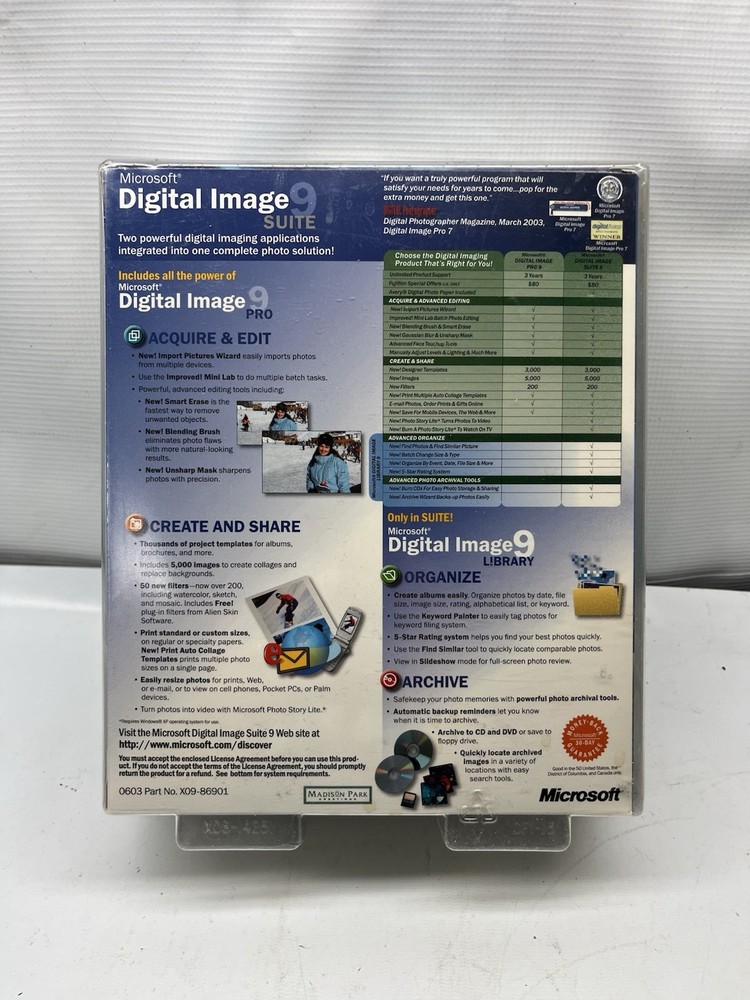 NEW Microsoft: Digital Image Suite 9 PC CD Rom Software Big Box Set 2003 SEALED