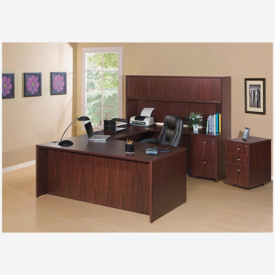 Lorell LLR69373 Rectangular Desk Shell 60"x30" Mahogany