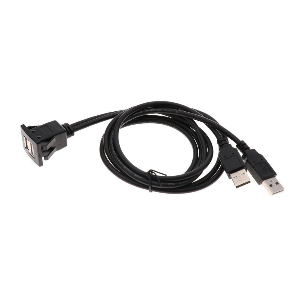 Dual Usb2.0 Extension Panel Recessed Dashboard 1m auto