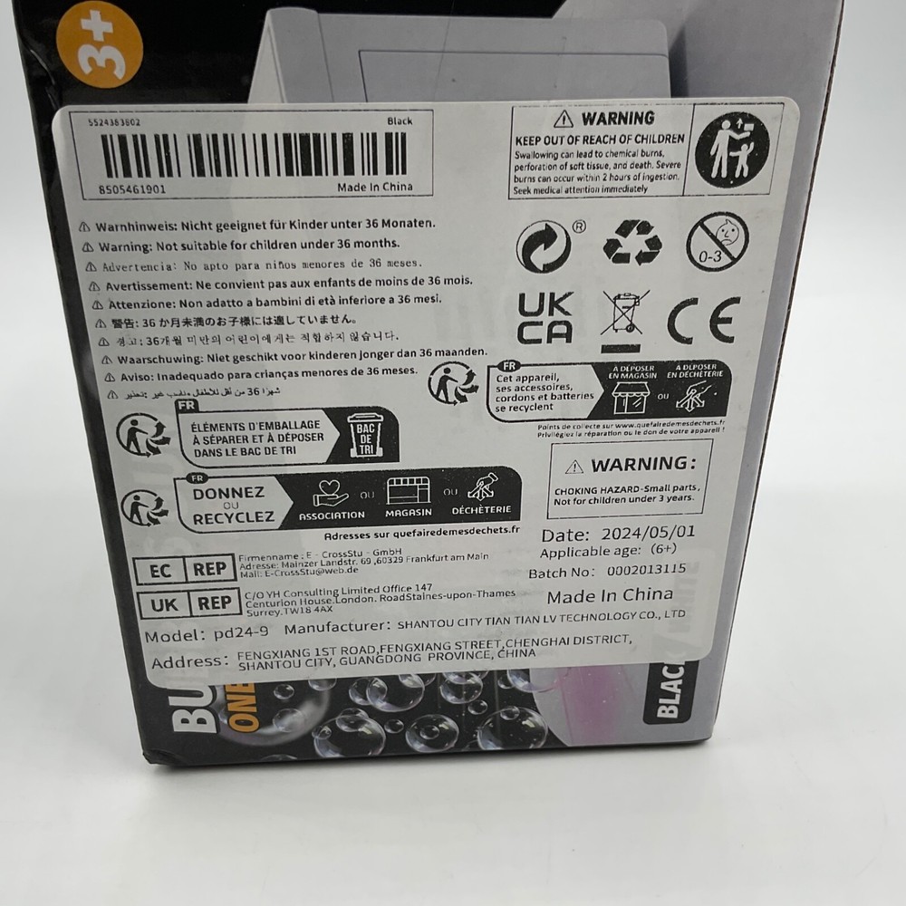 Bubble Machine 10 Hole Fully Automatic Blowing Handheld Electric Table Top Black